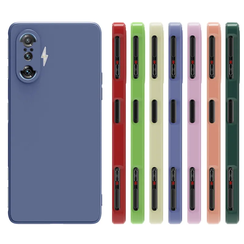Prosta krawędź Square Ciecz Silikonowe TPU Soft Cases Cover dla Xiaomi 8 9 10 Redmi Note 10 Pro 100 sztuk / partia
