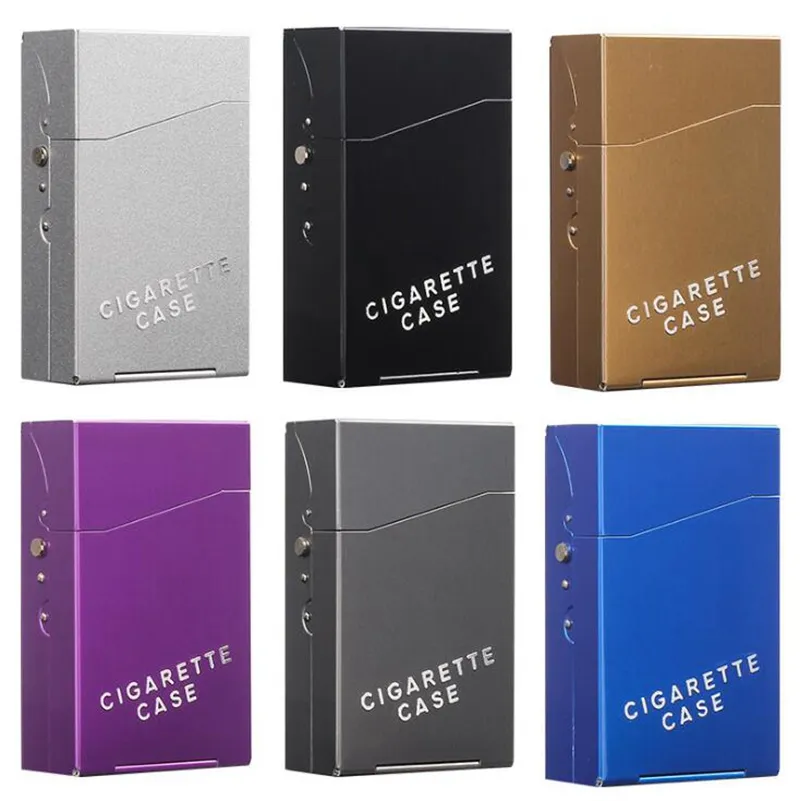 Coloré Cool En Alliage D'aluminium Portable Tabac Porte-Étui À Cigarettes Stockage Automatique Flip Cover Box Coque De Protection Innovante Preroll Rolling Smoking Tool