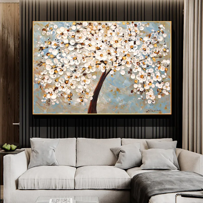 Rich Tree Flower Leaf Canvas Wall Art Modern Landscape Posters For ...