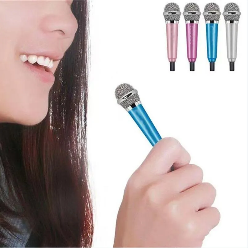 Mini Studio Lavalier Profissional Microfone Handheld Mic Jack 3.5mm para computador celular Karaoke HT001