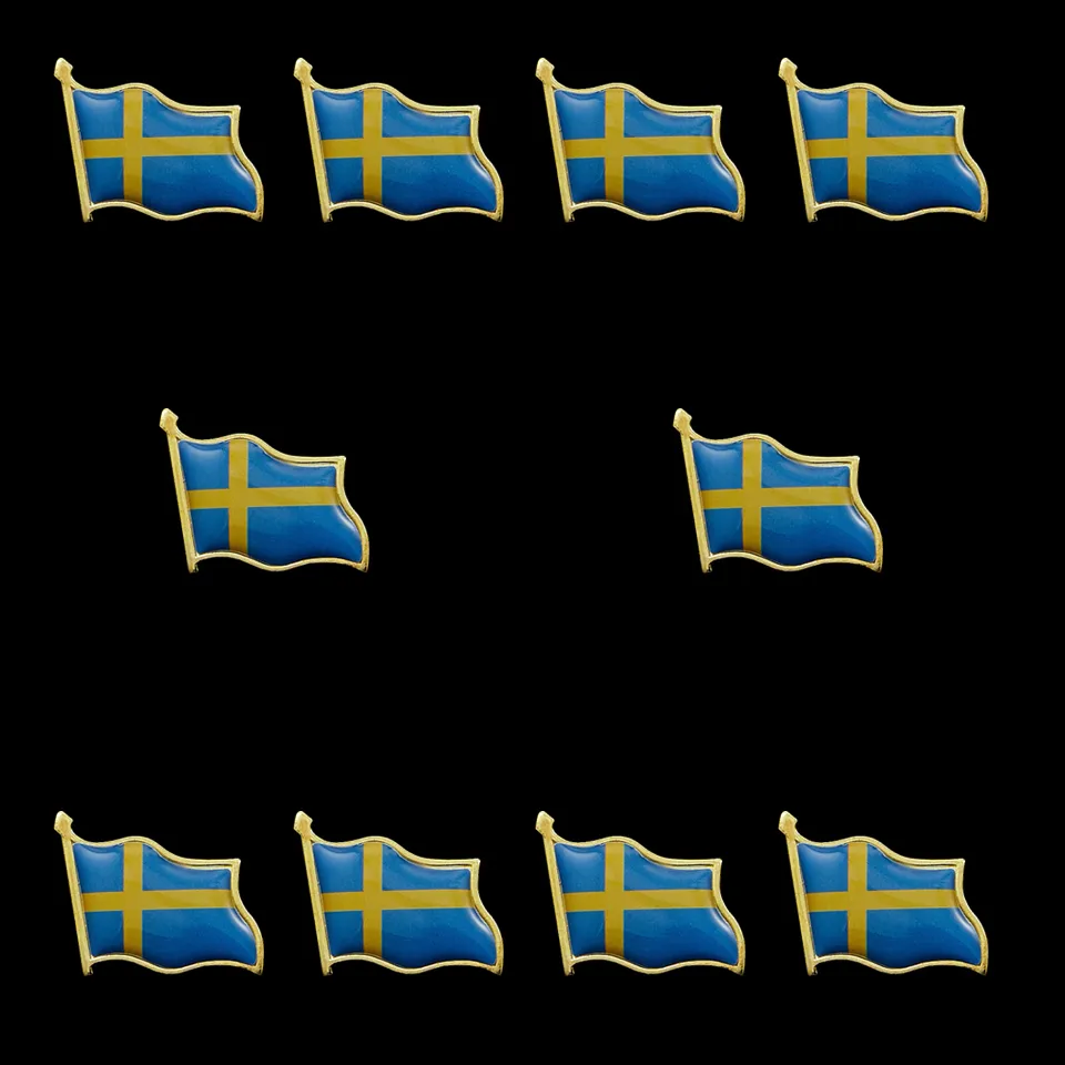 10 sztuk Szwecja Narody Zjednoczone Flag Pin Dla Mężczyzna Kobieta Lapel Odznaka Dekoracje Dumy