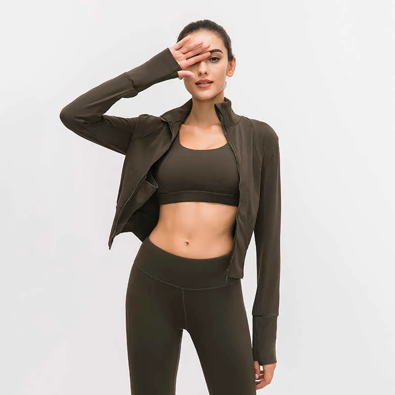 Roupas de Yoga Feminina Compete Full Correndo Jaqueta de Pernas Longa Pockets Workout Yoga Casacos de Esportes com Polegar Holes Gym Fitness Sweatshirts