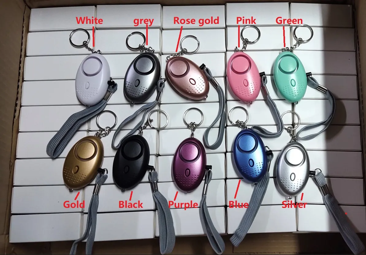 130db Egg Shape Self Defense Alarm Girl Women old Men Security Protect Alert Personal Safety Scream Loud Keychain Alarm 10 colors DHL