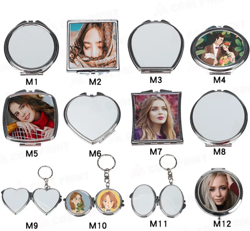 Miroir en métal avec insert de plaque en aluminium imprimé par sublimation 20 pièces / lot