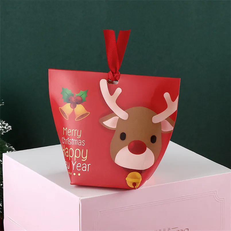 50% Off S508 Cartoon Chritmas Decorations Candy Bag Nyår Presentkassar Cookie Självhandgjorda DIY Plast Packaging Väskor Item100pcs