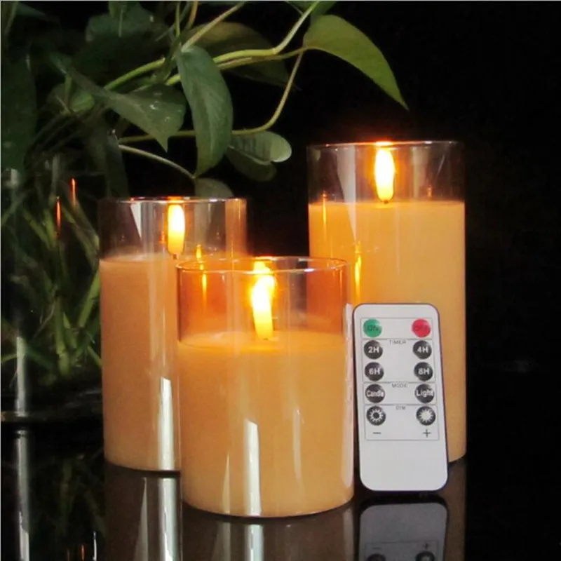 LED Candles Light Tealight Romantic Vintage Candle Lamp Electronic Votive Flameless Halloween Home Decoration Accessories Remote Control D2.0