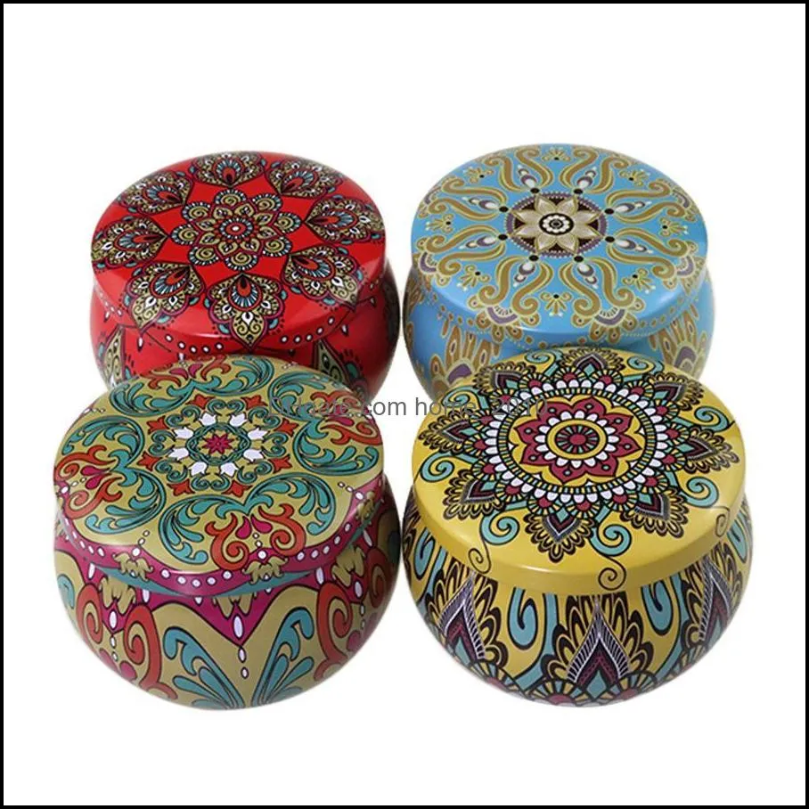 Scented Candle Jar Empty Metal Small Round Tin Box Tinplate DIY Handmade Candles Tea  Candy Chocolate Storage Boxes