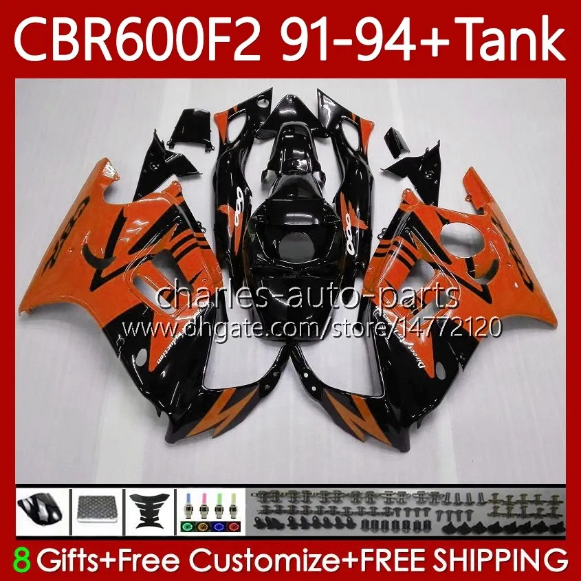 CBR600F2 OEM Fairings for Honda CBR600 F2 FS CC 2024 2023 1991 1994 Bodys CBR600FS 600 F2 Orange Black 600CC Bodywork