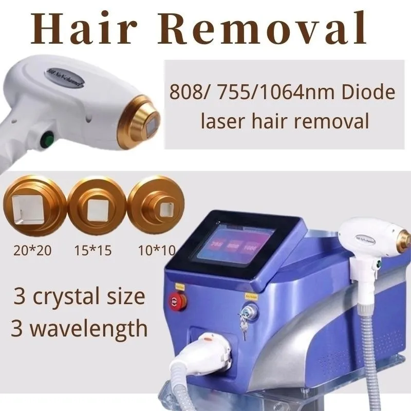 3 Wavelength Portable 808 Diode Laser Beauty Machine for Hair Removal with 20 millions shots #012