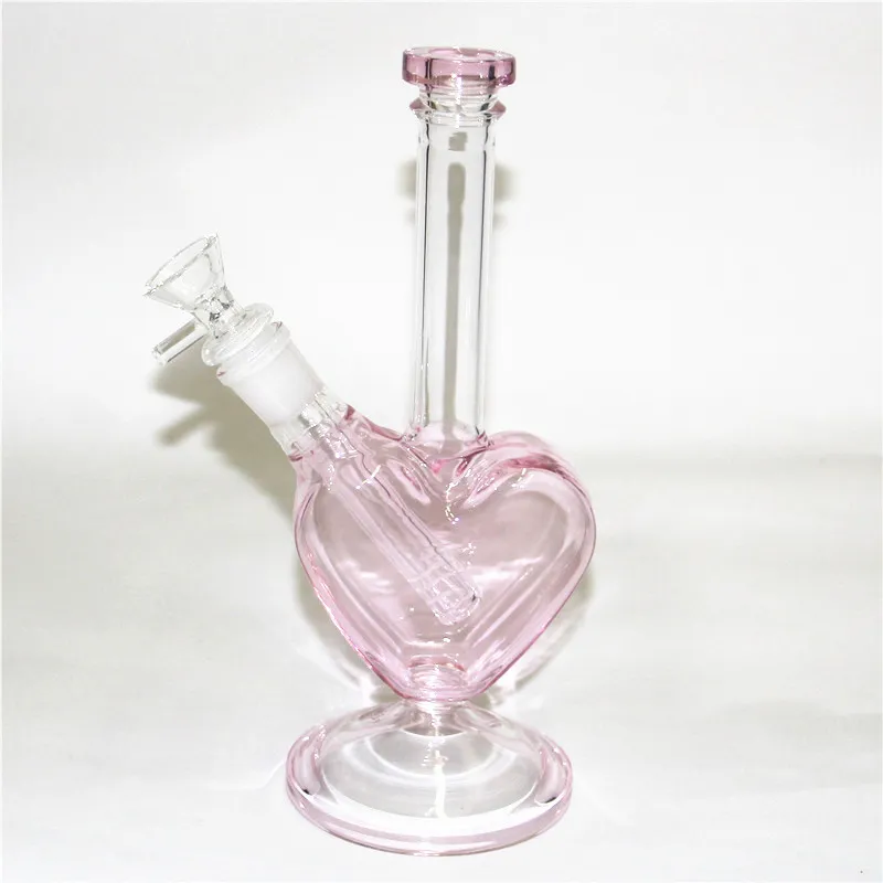 narghilè Tubi per l'acqua in vetro a forma di cuore Pipa per fumo Bong Impianti petroliferi Narghilè Dab Rig Bong per erbe secche Accessori per fumatori Raccogli cenere