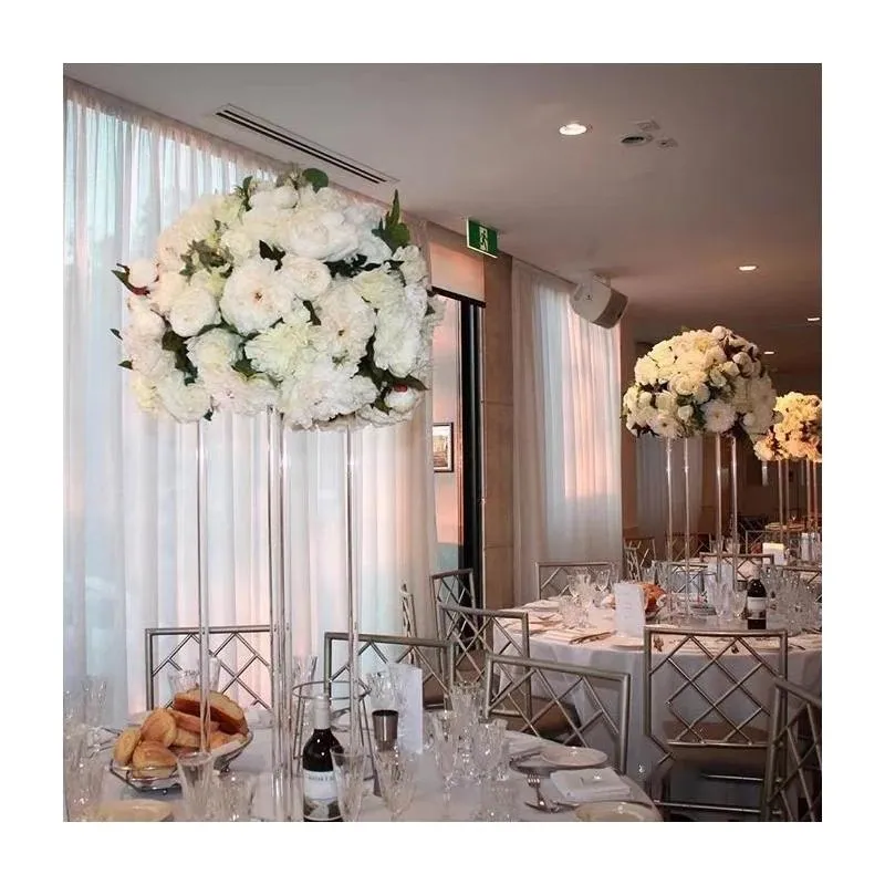 販促 花瓶クリアアクリルの結婚式のフラワースタンドテーブルの中心ピース10個 直営店輸入品 Clinicaaldente Es