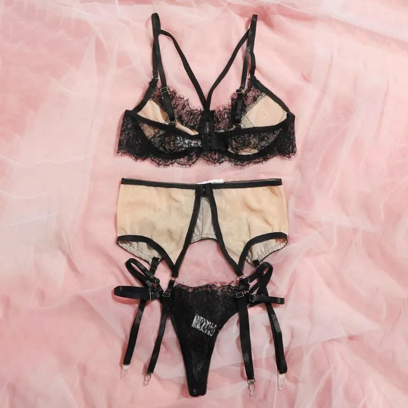 Sexy Lace Honeymoon Lingerie Set For Women Black Hot Pants Outfit
