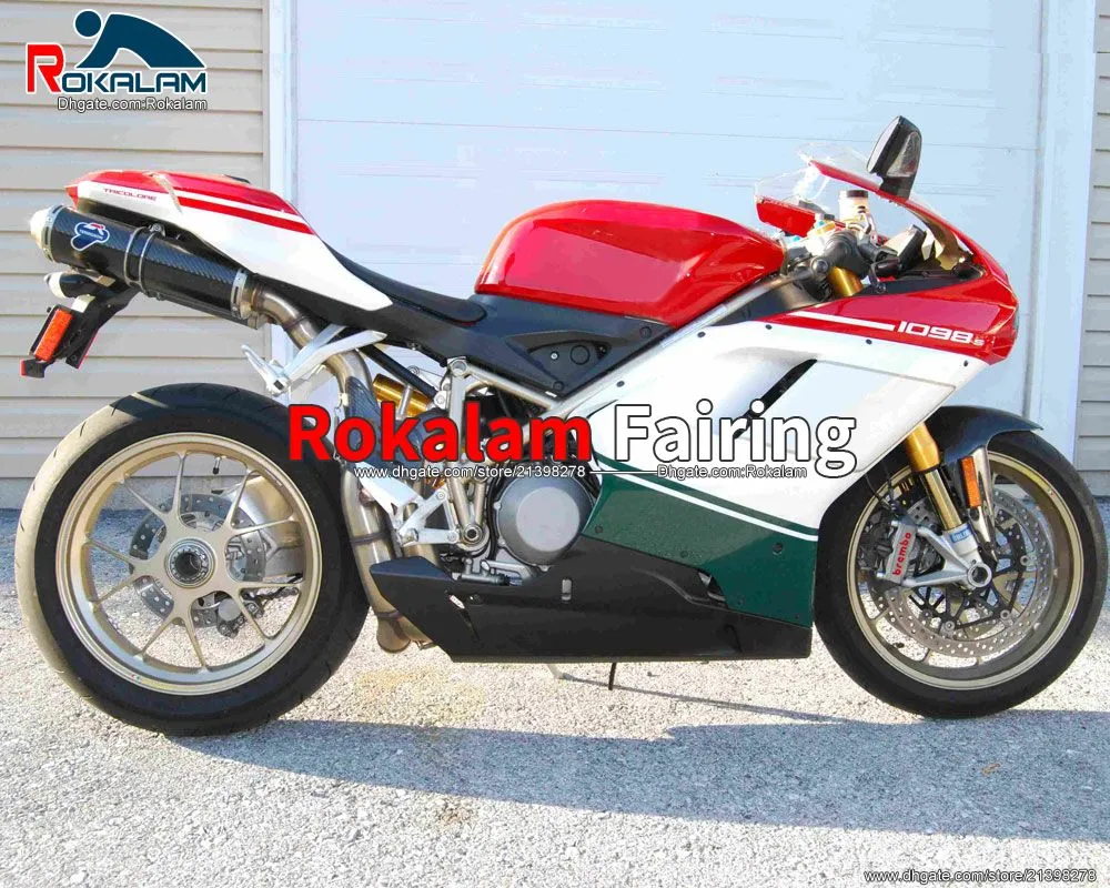 Для Ducati 848 1098 1098S 1198 07 08 09 10 11 Дополнительные часы мотоцикла 848 1098 2007-2011 Комплект обтекателей (литье под давлением)