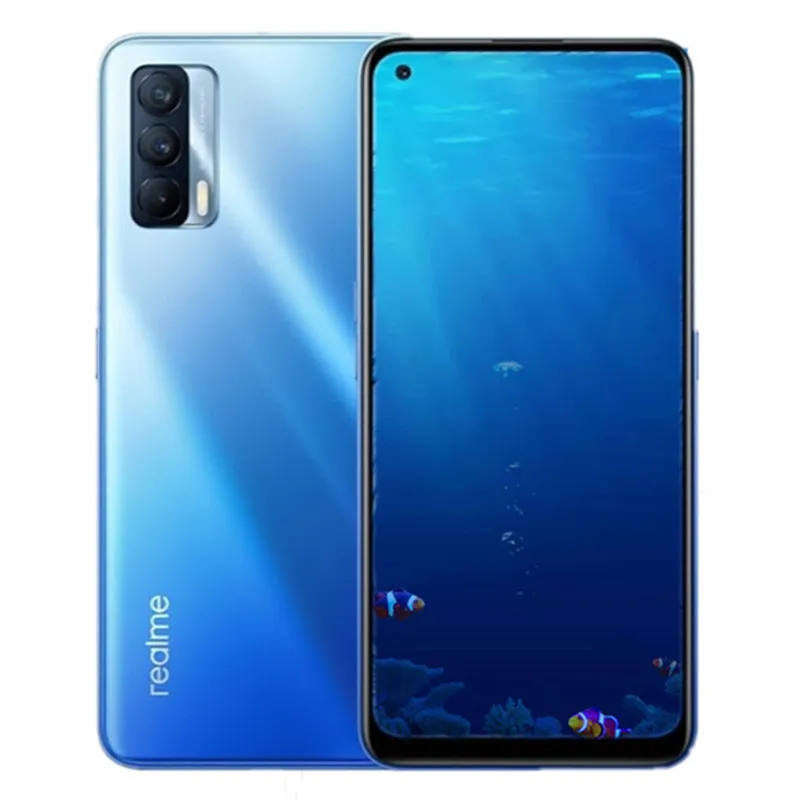 Originele Realme V15 5G Mobiele Telefoon 6 GB RAM 128 GB ROM MTK 800U Android 6.4 "Volledig scherm 4310mAh 64.0mp Face ID Fingerprint Smart Mobiele Telefoon