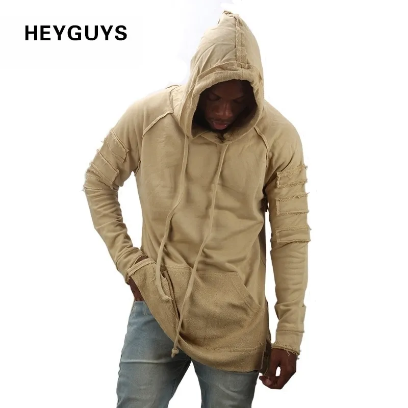 Heyguys تصميم جديد هوديي ممزق أضرار الرجال اللون الأزياء سوياتشيرتس ماركة التصميم الأصلي عارضة البلوز الخريف الهيب هوب 201128