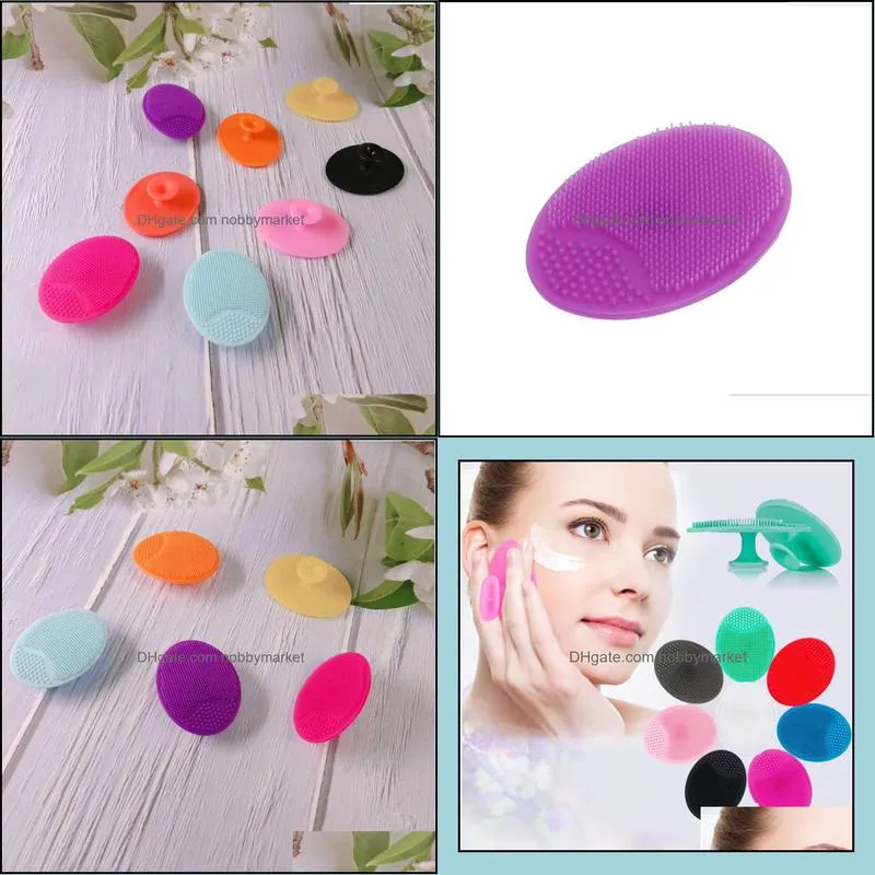 Silica Cleaning Pad Wash Face Facial Exfoliating Brush Skin Scrub Cleanser Tool Soft Silicone Deeply Clean Portable Hot