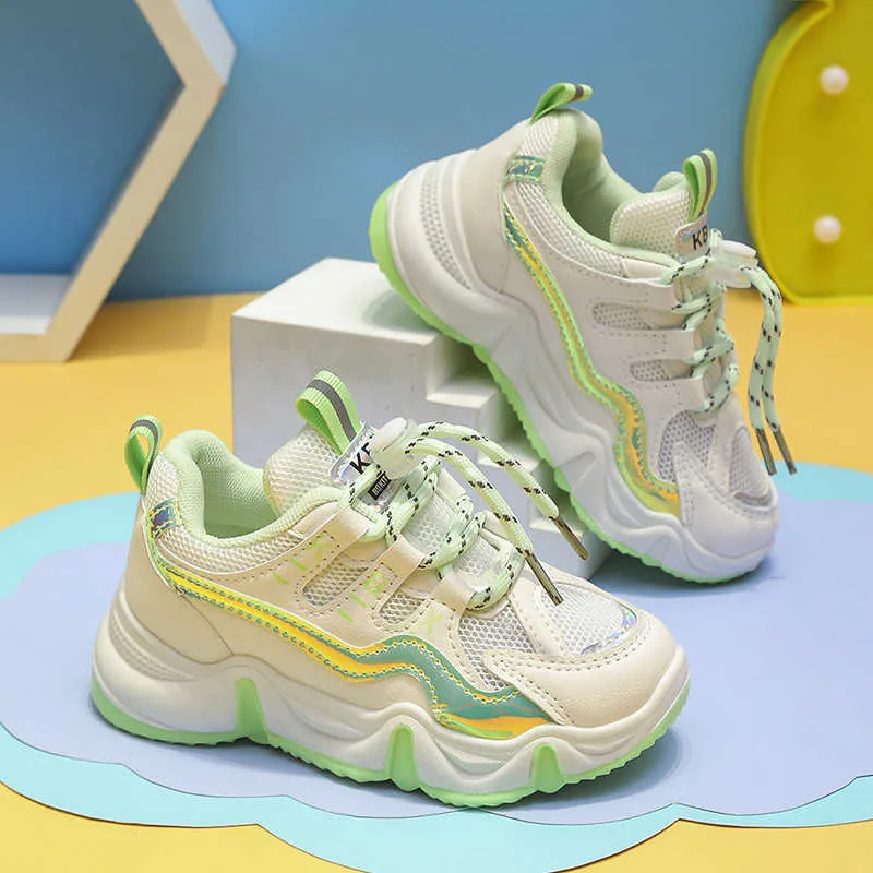 Kids Breathable Chunky Sneakers Non slip Sport Shoes for Boys and Girls Fashionable Toddler Trainers G1025