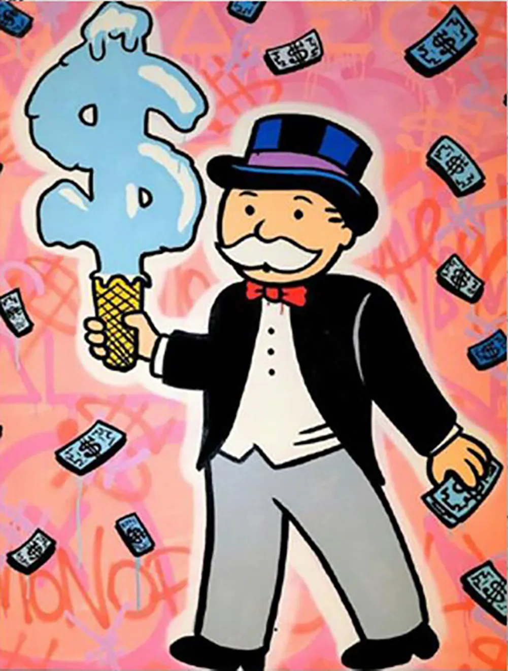 Alec Monopoly Dollar Oil Painting On Canvas Home Decor Handcrafts /HD Print Wall Art Picture Customization is acceptable 21081413