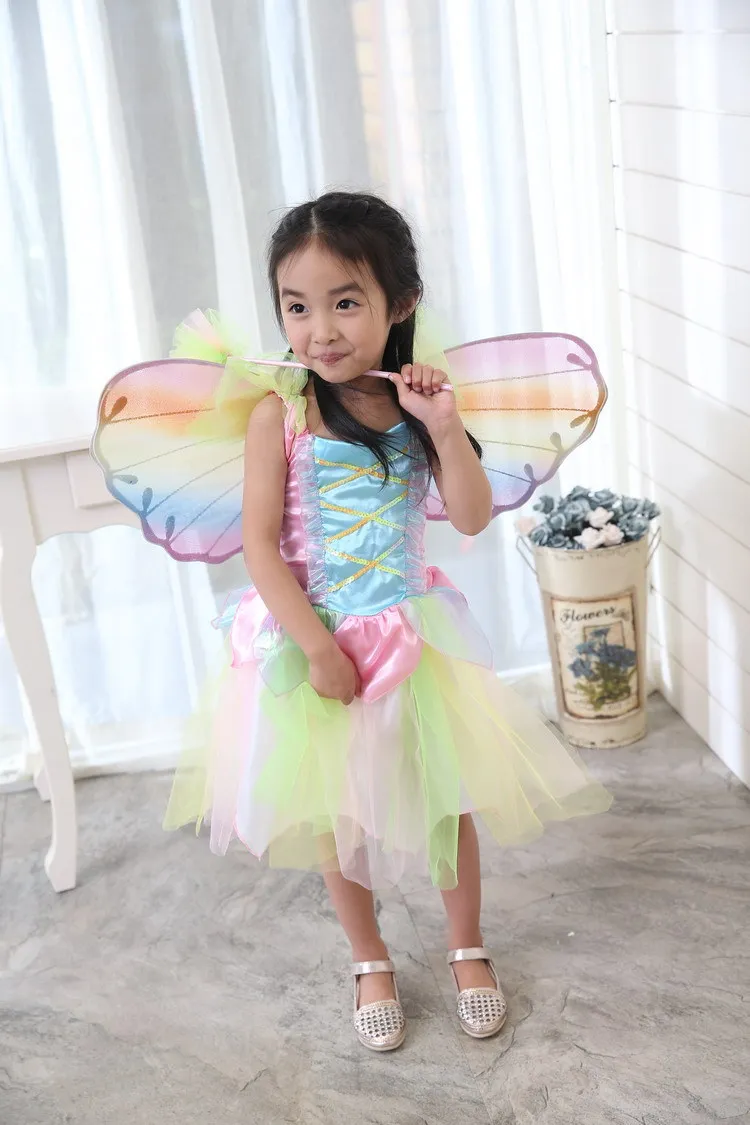 Baby Girls Fairy Cosplay Dress with Wings Cotton Blend for Christmas  Halloween Stage Performance Ages 4-6T from Dhgate Cosplay - price 18.24