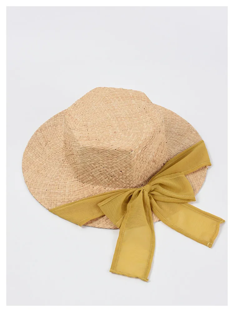 Neue Mode Damen Sechseckigen Bast Hut Frauen Sonne Strand Hüte Mit Lange Gürtel Frühling Sommer Party Hut Großhandel