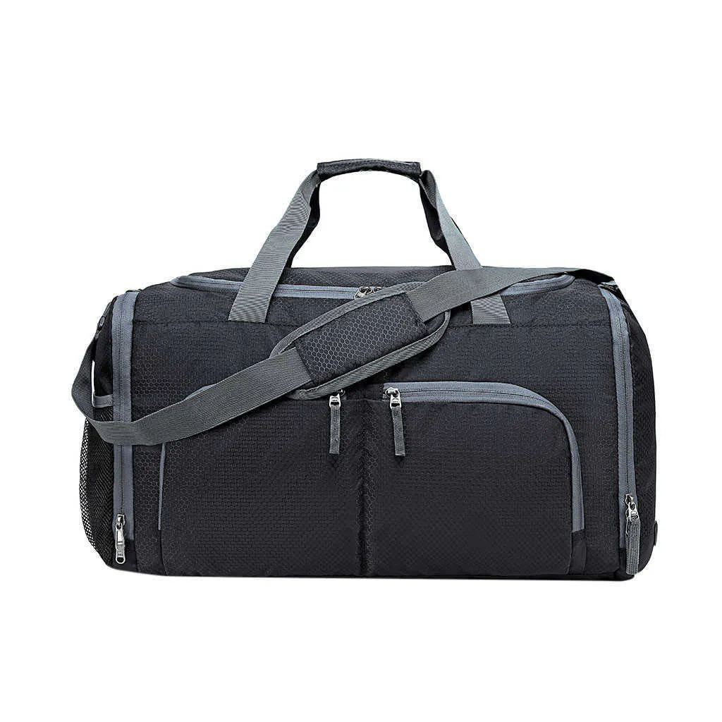 防水バッグメンズスポーツジムダッフルレジャーポータブル旅行肩のハンドバッグ大容量荷物Q0705
