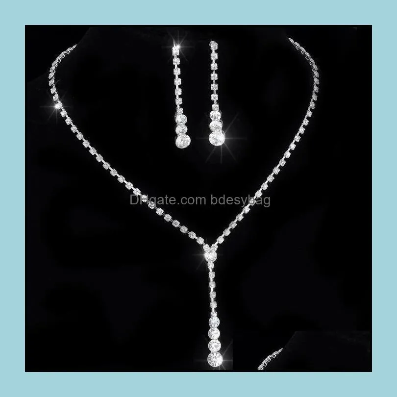 African Jewelry Set Crystal Tennis new Rhinestone Bridal Bridesmaid Wedding Jewelry sets