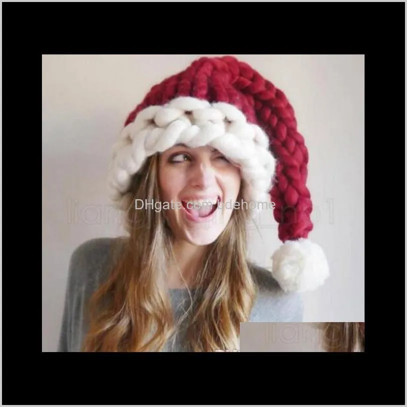 3styles wool knit hats christmas hat fashion home outdoor autumn winter warm hat xmas gift party favor indoor tree decor gb1307