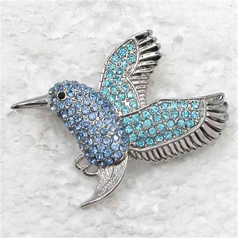 12 pièces/lot broche de mode entière strass colibri broches accessoires de vêtements en 11 couleurs C101330