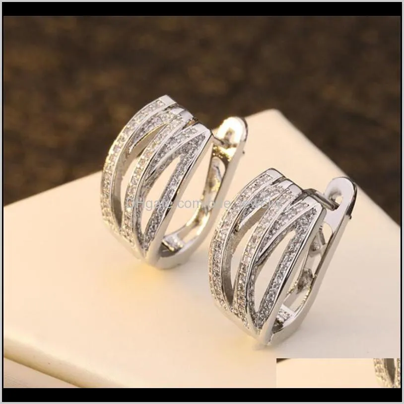 ins top selling fashion jewelry 925 sterling silver pave white sapphire cz diamond gemstones party women female bridal clip earring