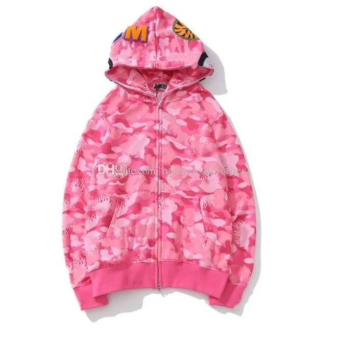 Yeni moda erkek köpekbalığı kapüşonlu nakış genç mavi pembe kamer tide hoodie hip hop erkek çiftleri kapşonlu ceketler s-3xl287a