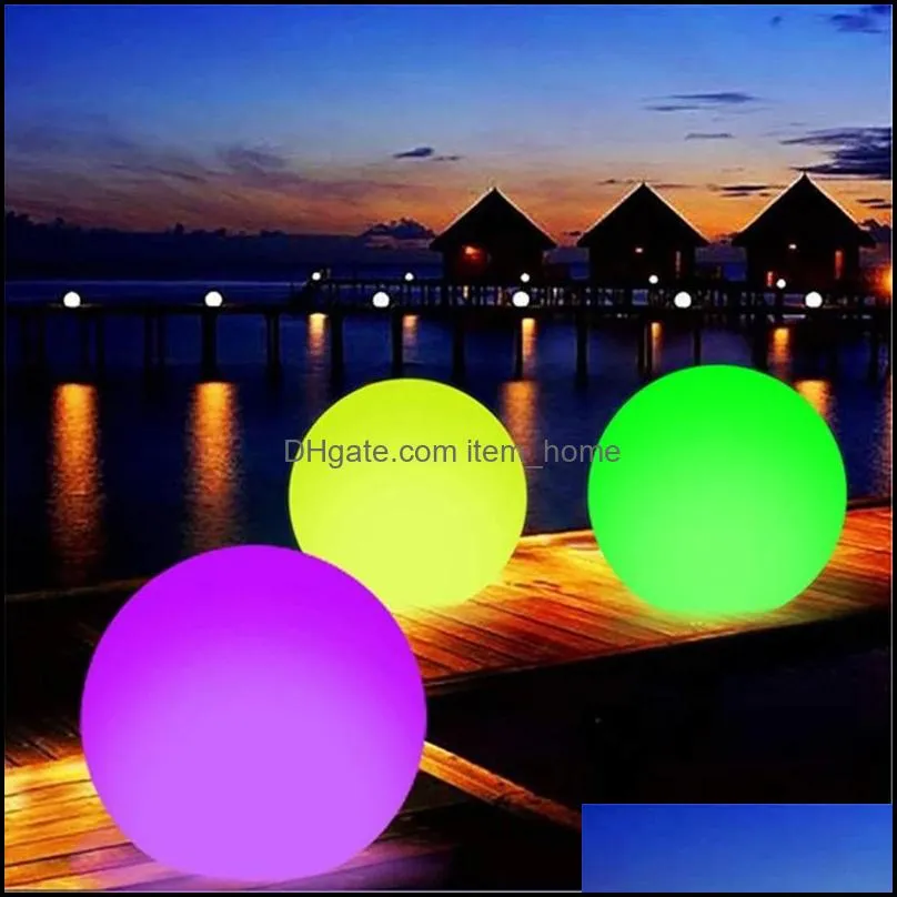 Pool & Accessories Outdoor Waterproof 13 Color Glowing Ball LED Garden Beach Party Lawn Lamp Swimming Floating Light With Inflatable