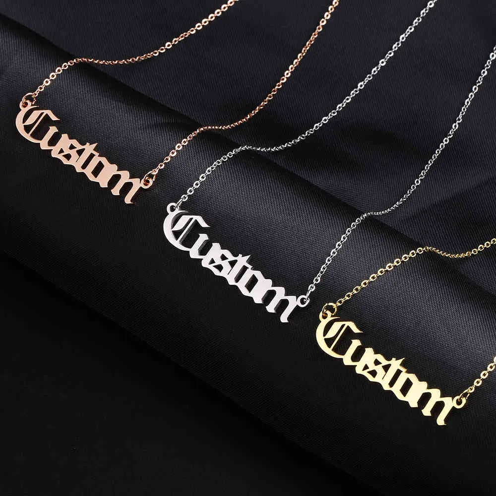 Collana di design Gioielli di lusso Nome personalizzato Targhetta personalizzata Girocollo regalo in stile inglese antico in acciaio inossidabile