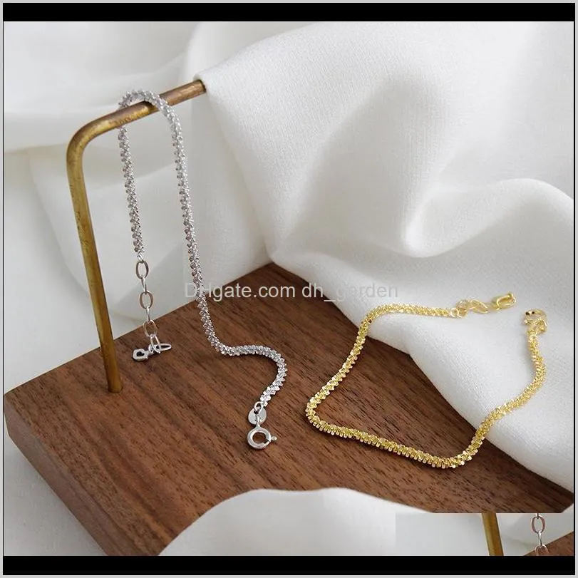 Pulseiras pulseiras jóias de alta qualidade minimalista mão jóias real chapeamento ouro ajustável 925 sterling sier pulseira entrega de gota 202