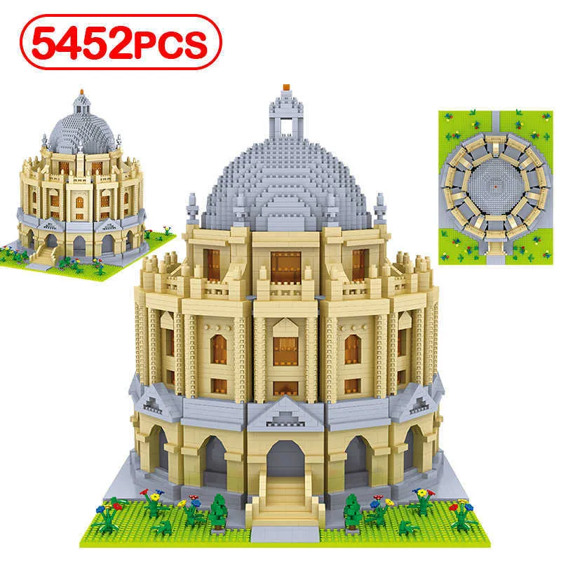 City Church Creator 3D Mini Berömd Arkitektur Bricks Diamond Oxford University Building Blocks DIY House Leksaker för barn X0902
