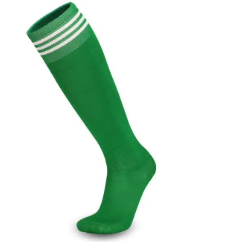 11 colori Classico design a righe calze colorate competizione per bambini adulti sottile traspirante sport lungo tubo sopra il ginocchio allenamento calcio calze da calcio