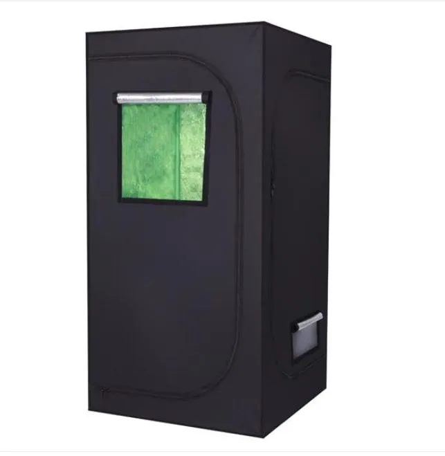 2021 Forniture da giardino 80 * 80 * 160 cm Uso domestico smontabile Tenda per coltivazione di piante idroponica con finestra Verde Nero