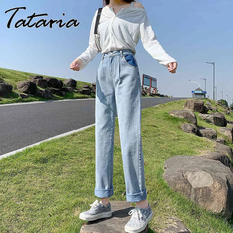 Leichte Wäsche Mom Jeans Vintage Hohe Taille Stretch Lose Lässige Sommer Weibliche Gerade Bein Für Frauen Streetwear 210514