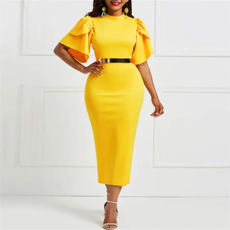 blue dress for baby girl Solid Puff Sleeve Green Bodycon Dress – Sexy Off-The-Shoulder Style S / Green / 100% Poly main image 1