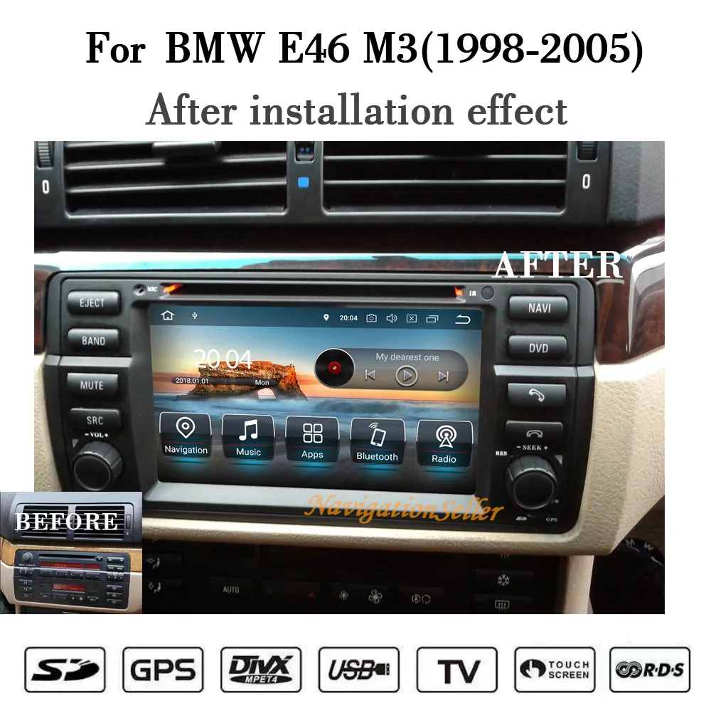 Radio de coche para bmw e46, android, gps, navi, grabadora de