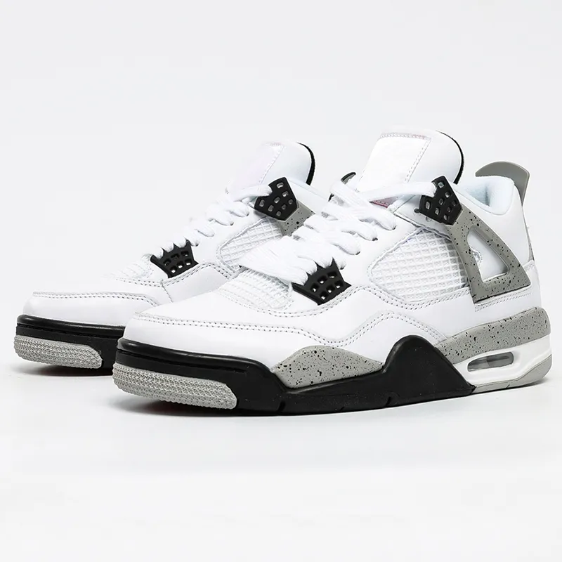 Authentic Mens High OG 4S White Cement Basketball Shoes Jumpman 4 Top Designers Topsportmarket Sneakers running shoe With Box