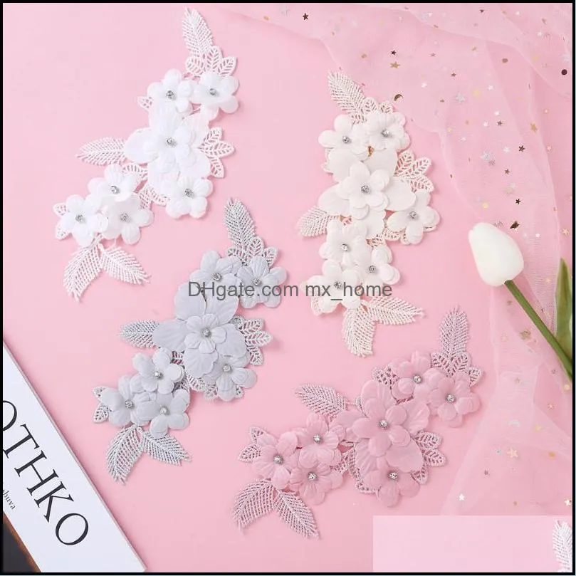 Hair Accessories Style 3D Flower Lace Collar DIY Embroidery Applique Neckline Sewing Fabric Decoration Clothing Scrapbooking