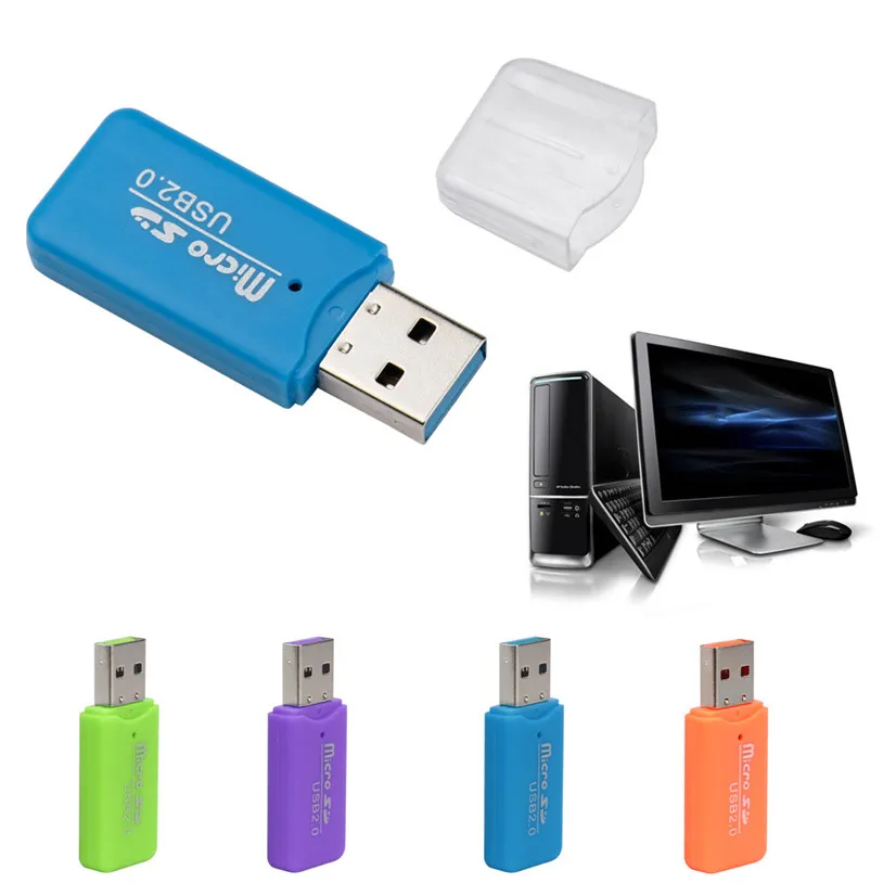 Adattatori per lettori di schede di memoria Adattatore per schede T-Flash Mini USB 2.0 Micro SD TF ad alta velocità