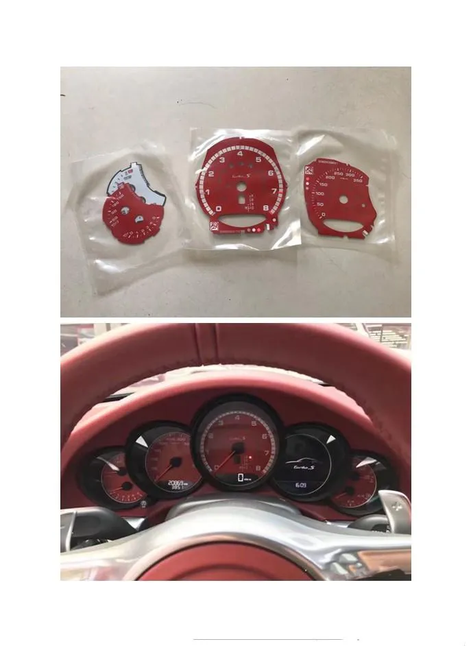 Teşhis Araçları Gösterge Tablosu Takometre 911 991 Turbo S Gauge Küme Yüzleri Overlay Sticker 350km/s 8000rpm