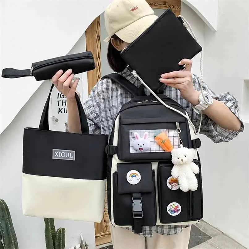 Fashion Women Backpack Kawaii School Bag Mochila Cute Bookbag for Teenager Girls Waterproof Travel Backbag Rucksack 210809