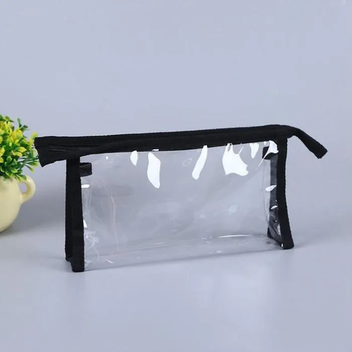 Clear PVC Travel Toiletry Bag Transparent Waterproof Bag Skin Care Items Cosmetics Makeup Storage Zipper Pouch Storage Bags WY1060