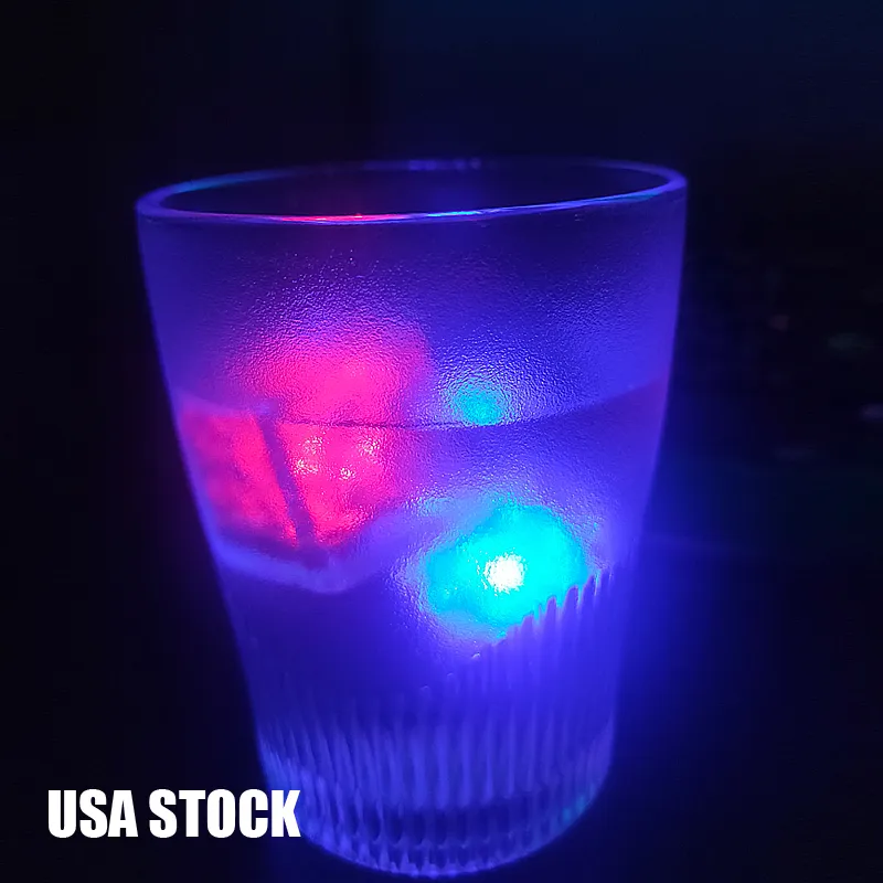 LED Ice Cube Light Glowing Party Ball Flash Lights Luminoso Neon Wedding Festival Christmas Bar Wine Glass Decoration Supplies