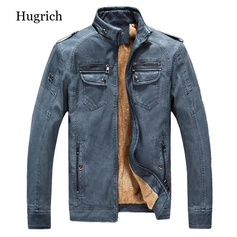 Men's Jackets Real Leather Jacket Coats Blue Brown Black Fur Mens Clothing Genuine Vintage Coat Dropship