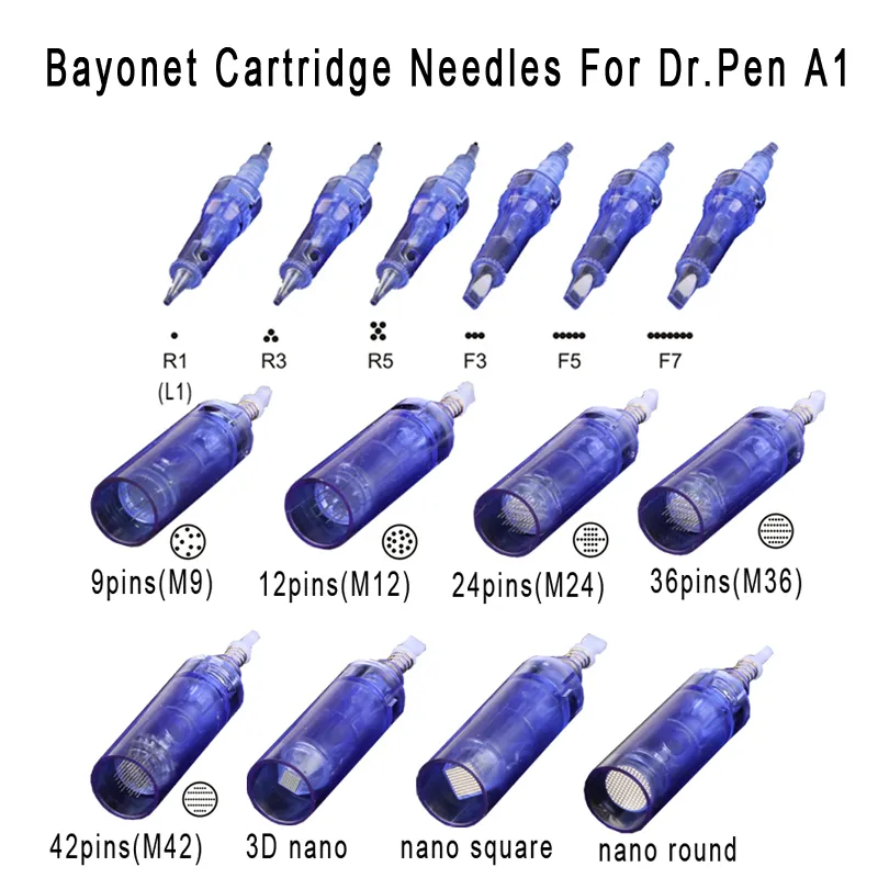 Punte della cartuccia dell'ago micro di ricambio 1/3/5/7/9/12/36/42 pin 3D 5D Nano per la terapia automatica della penna del timbro Derma elettrico Dr.Pen A1