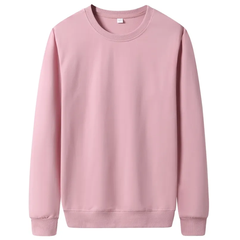 Höst Långärmad Fast Färg Sweatshirts Men Fashion Cotton 12Color Mens Casual O-Neck Sweatshirt Man Märke Toppar 210813