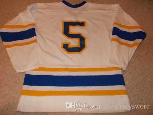 VTG-1990s Breck  High School Game WornUsed Hockey Jersey 100% Stitched Embroidery s Hockey Jerseys